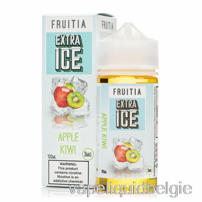 Vape Vloeibare Appel Kiwi - Extra Ijs - Fruitia - 100ml 3mg